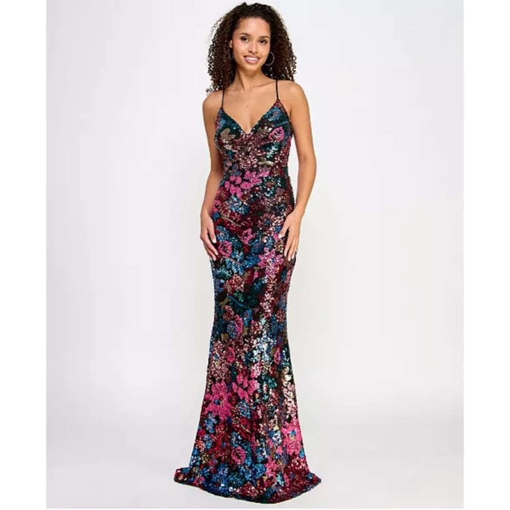 Formal Sexy Sequin Junior Strappy back Prom Easter Spring Floral Summer